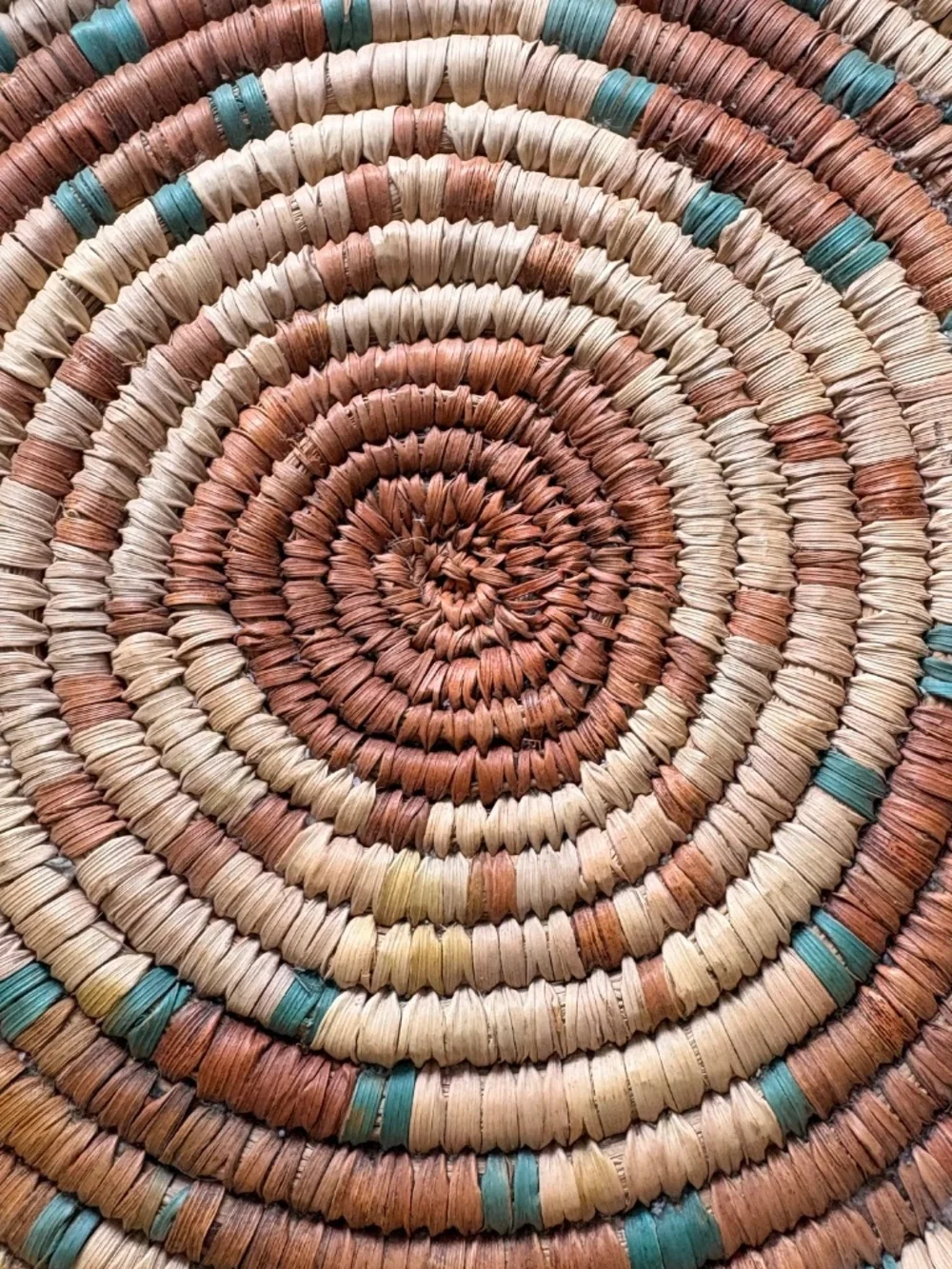 Handwoven Coiled Basket Bowl Natural Fiber Decorative Basket Southwest/Boh0 14